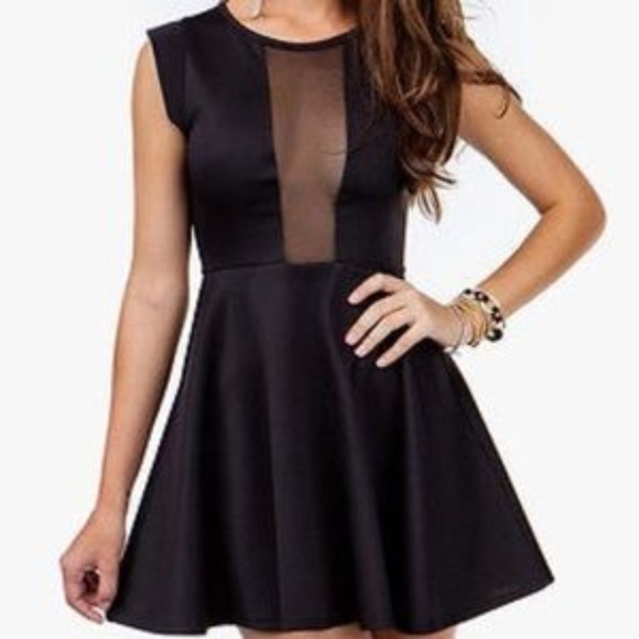 topshop black mesh dress